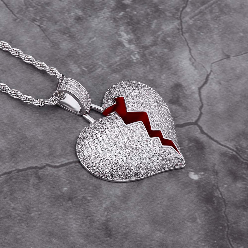 Big Daddy Broken Heart Silver Pendant