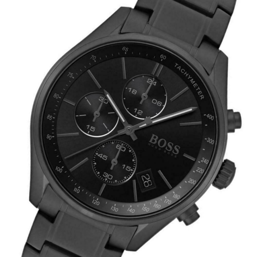 Hugo Boss Chronograph Grand Central black watch with three chronograph subdials and tachymeter
