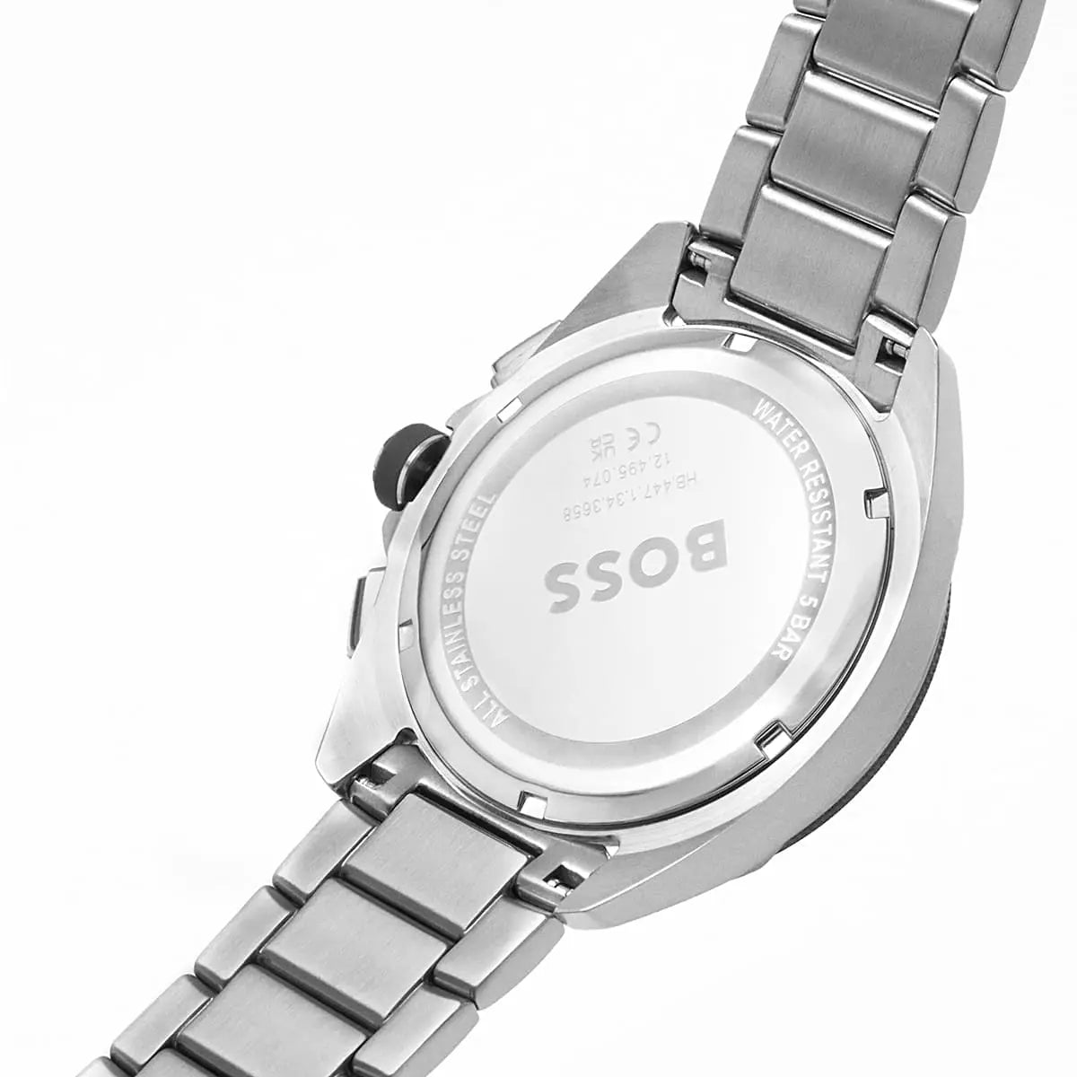 Hugo Boss stainless steel watch caseback with brand engraving