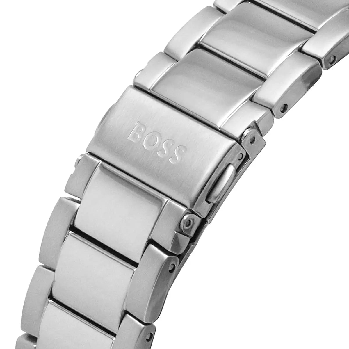 Hugo Boss stainless steel bracelet with fold-over clasp and brand logo