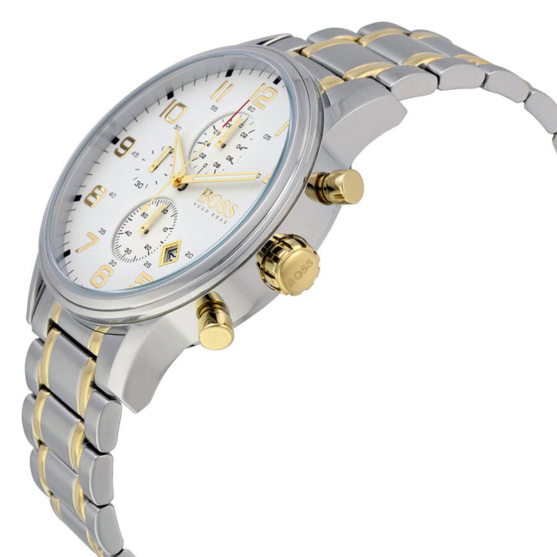 Hugo Boss Aeroliner Chronograph White Dial Two-tone Men's Watch 1513236 - Watches of Australia #2