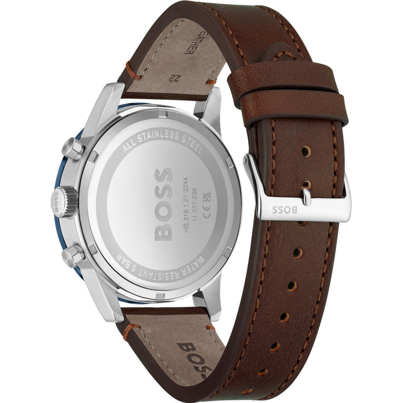 Hugo Boss Allure Brown Leather Strap Men's Watch 1513921 - The Watches Men & CO #3