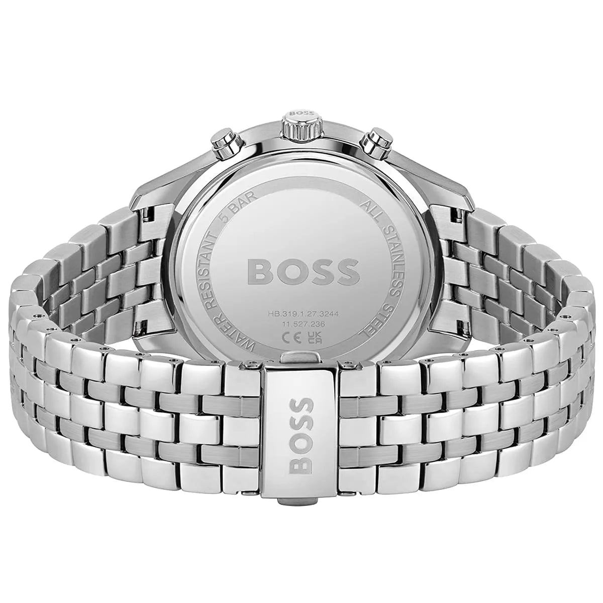 Hugo Boss Associate Chronograph Green Dial Silver Steel Strap Watch for Men - 1513975