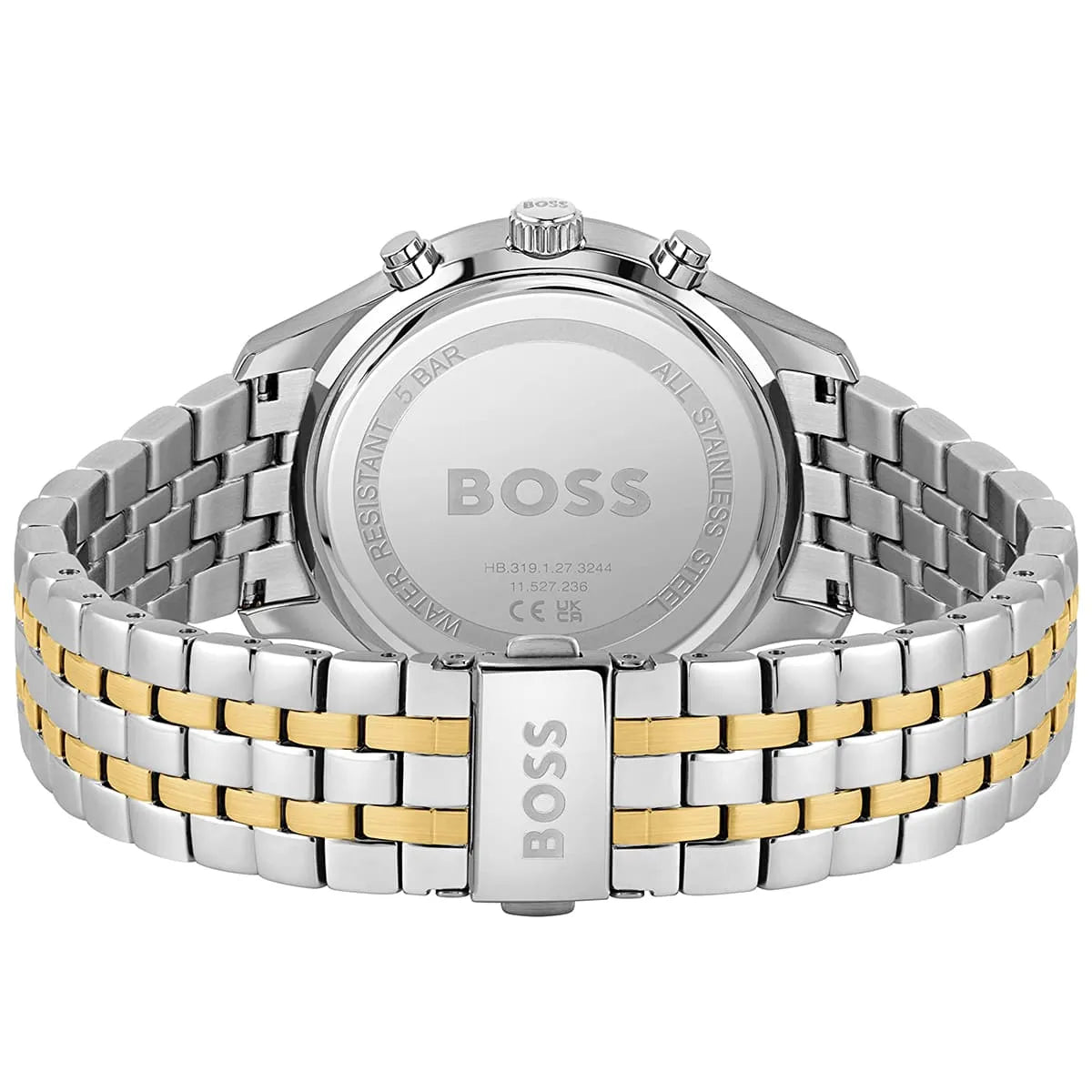 Hugo Boss Associate Chronograph Blue Dial Two Tone Steel Strap Watch for Men - 1513976
