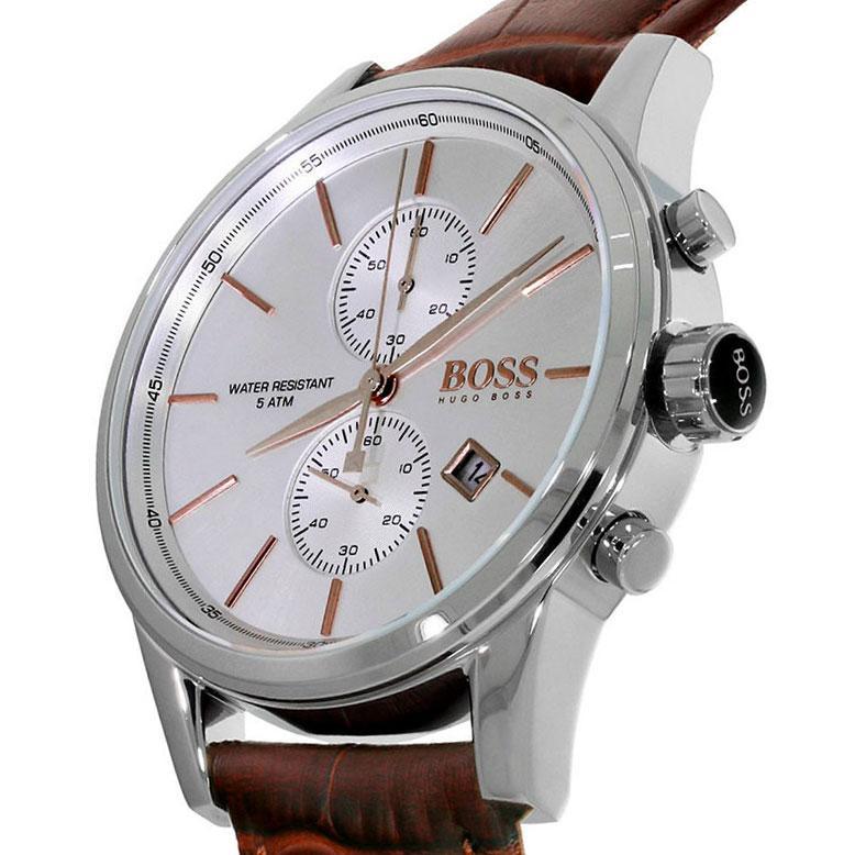 Hugo Boss Chronograph Grand Prix Black Leather Strap Men's Watch 1513280