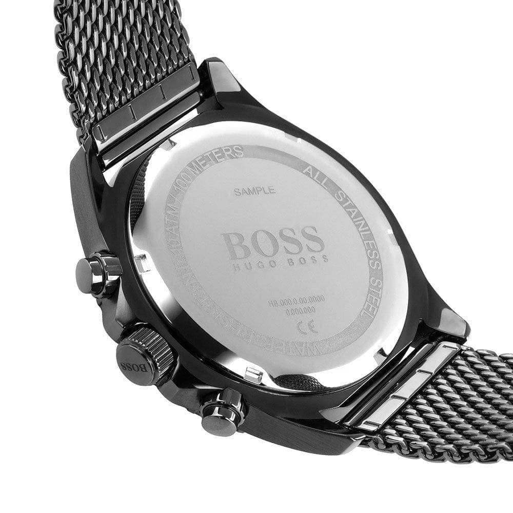 Hugo Boss Ocean Edition caseback with stainless steel display back and engraved branding