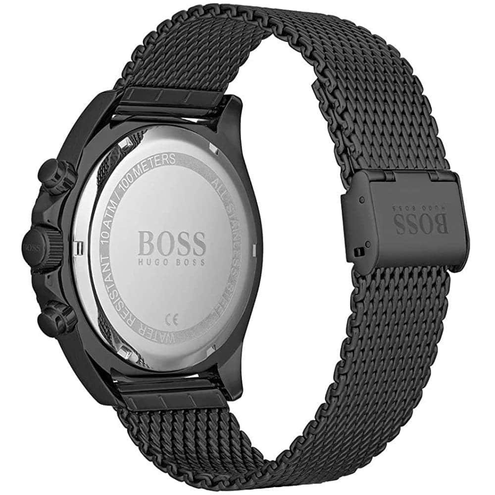 Hugo Boss Ocean Edition watch side view showing case profile and mesh strap band