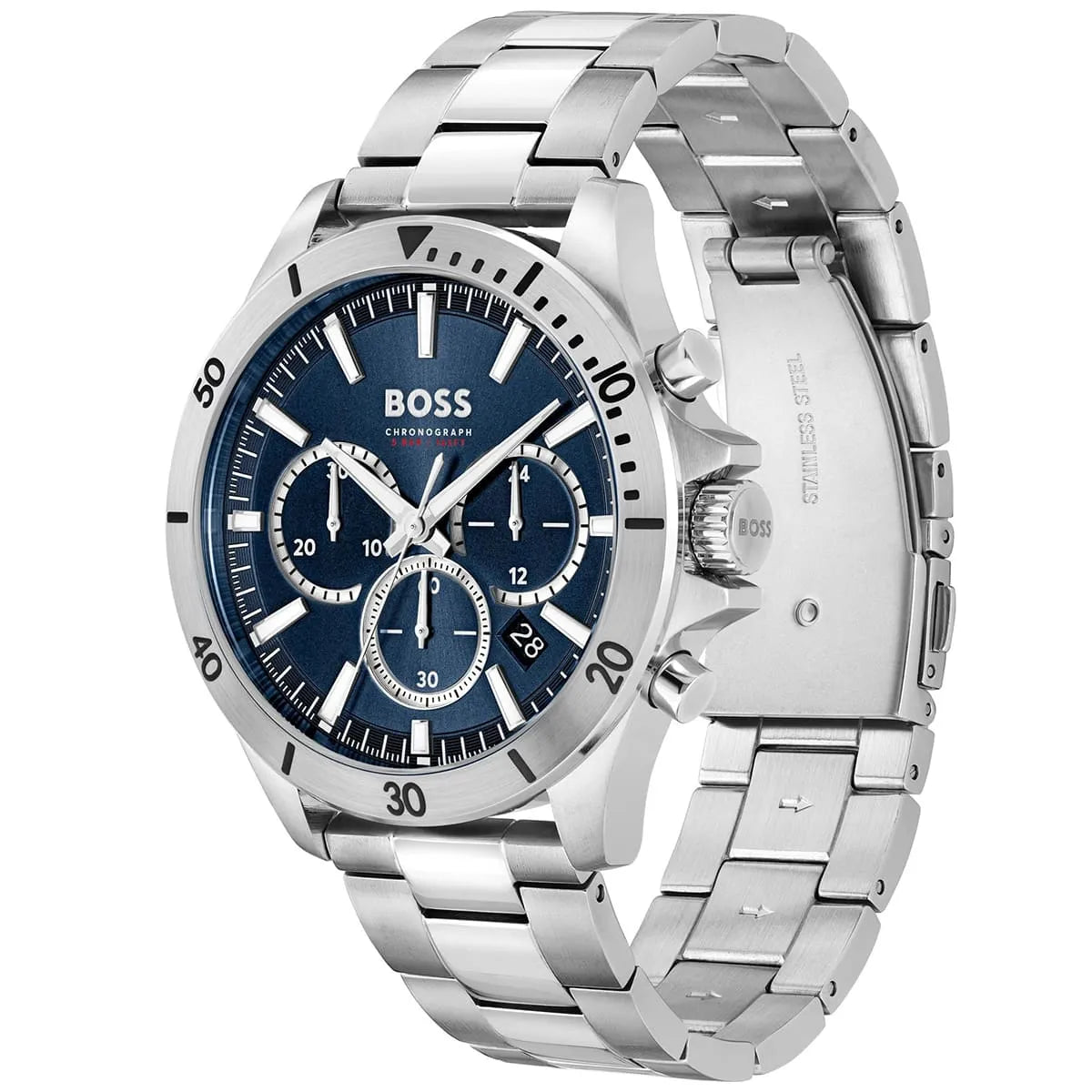 Hugo Boss Troper Chronograph Blue Dial Silver Steel Quartz Men's Watch 1514069 1514069 - Image 2