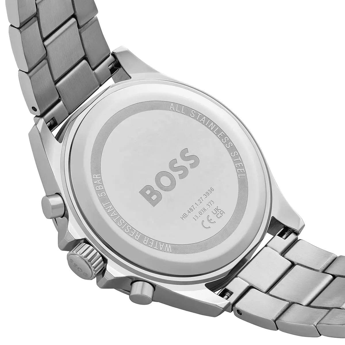 Hugo Boss Troper Chronograph Black Dial Silver Steel Strap Watch For Men - 1514108 1514108 - Image 5