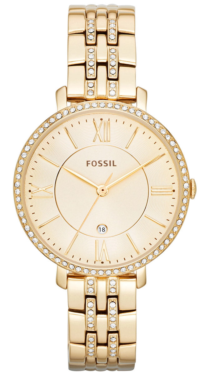 Fossil Jacqueline Champagne Dial Gold-tone Ladies Watch ES3547