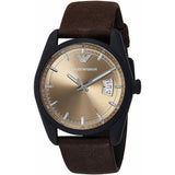 Emporio Armani Beige Dial Brown Leather Strap Men's Watch  AR6081 - Watches of Australia