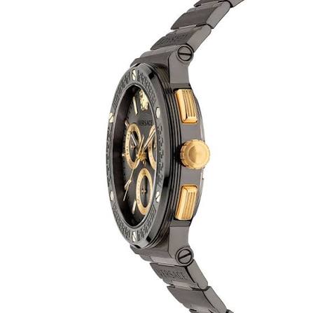 Versace Greca Logo Chronograph Quartz Grey Dial Men's Watch VEZ900521