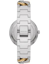 Michael Kors Michael Kors Catelyn Three-Hand Crystals Silver Dial Two Tone Steel Strap Watch MK4633
