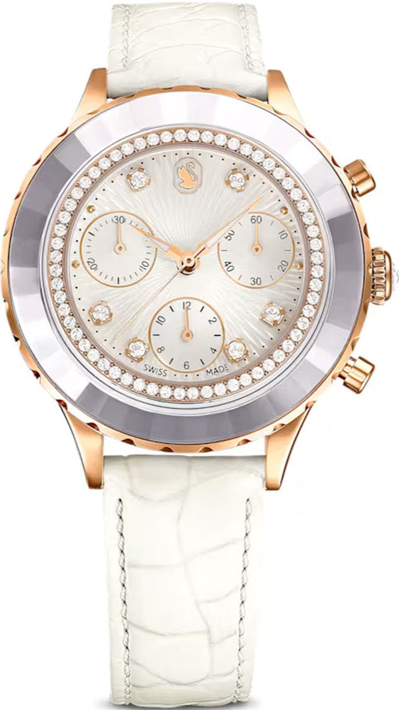 Swarovski Octea Chrono Quartz Crystal White Dial Watch Women's Watch 5671150