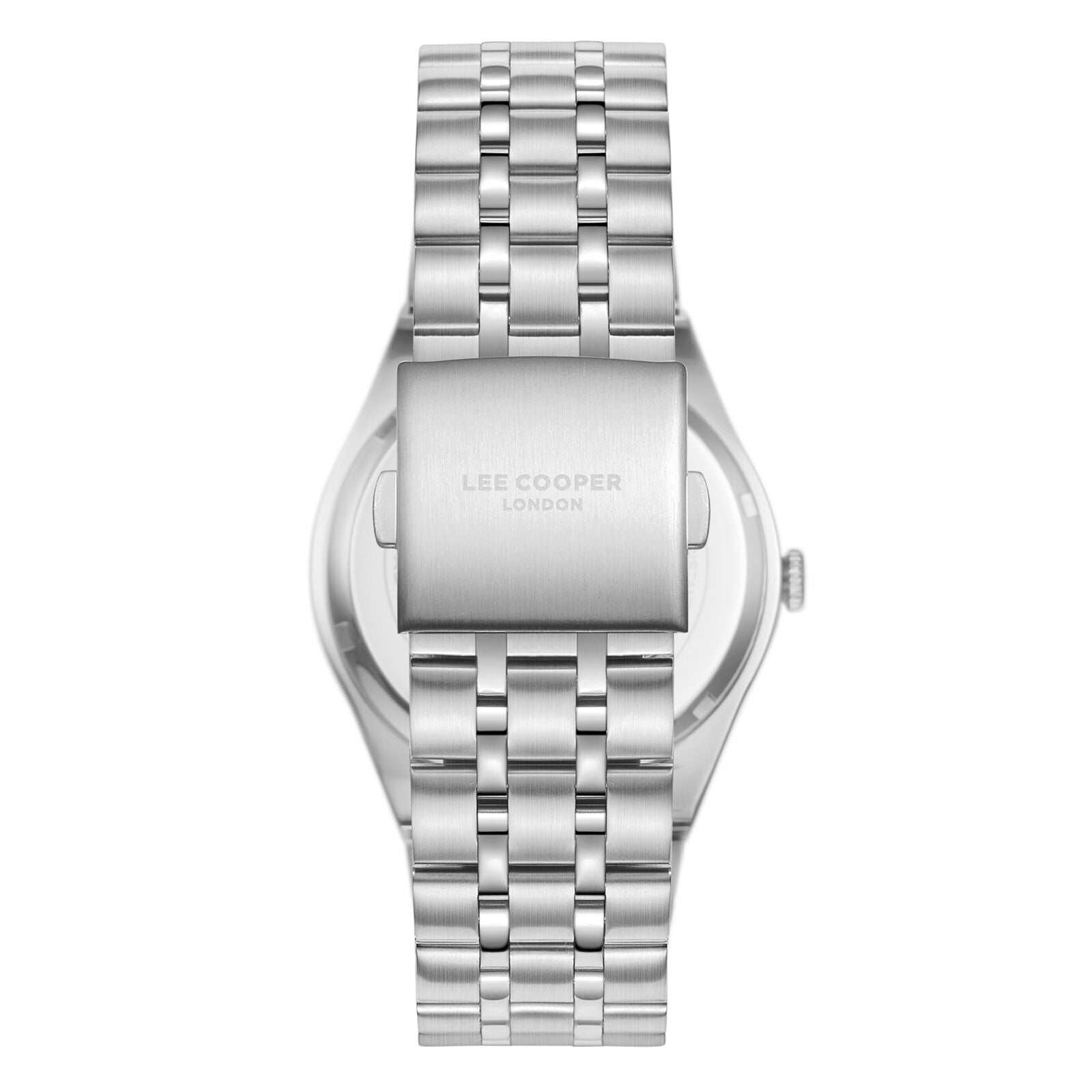Lee Cooper Jayden silver watch caseback and bracelet view