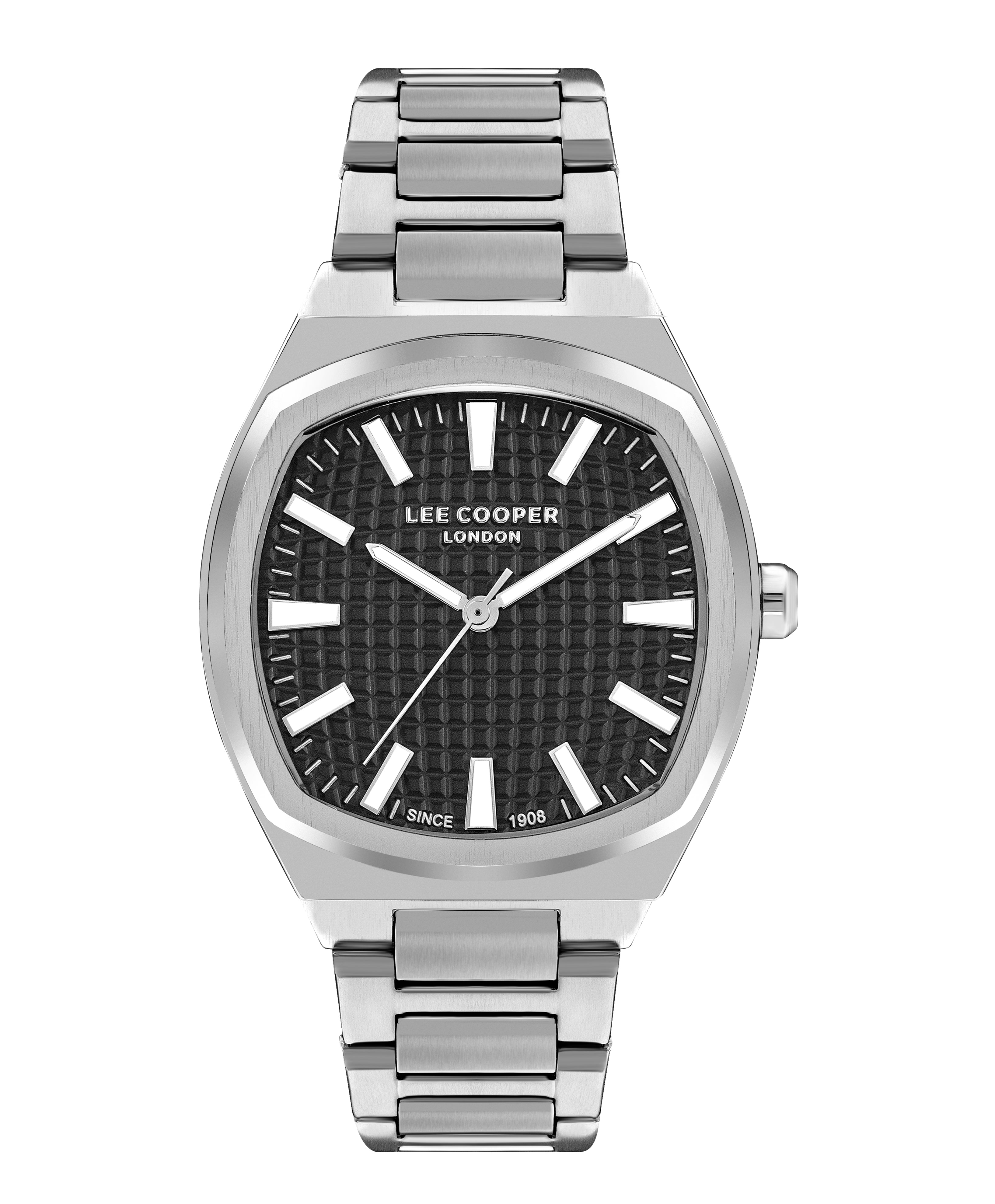Lee Cooper Square Black Dial Silver Watch – LC07984.350