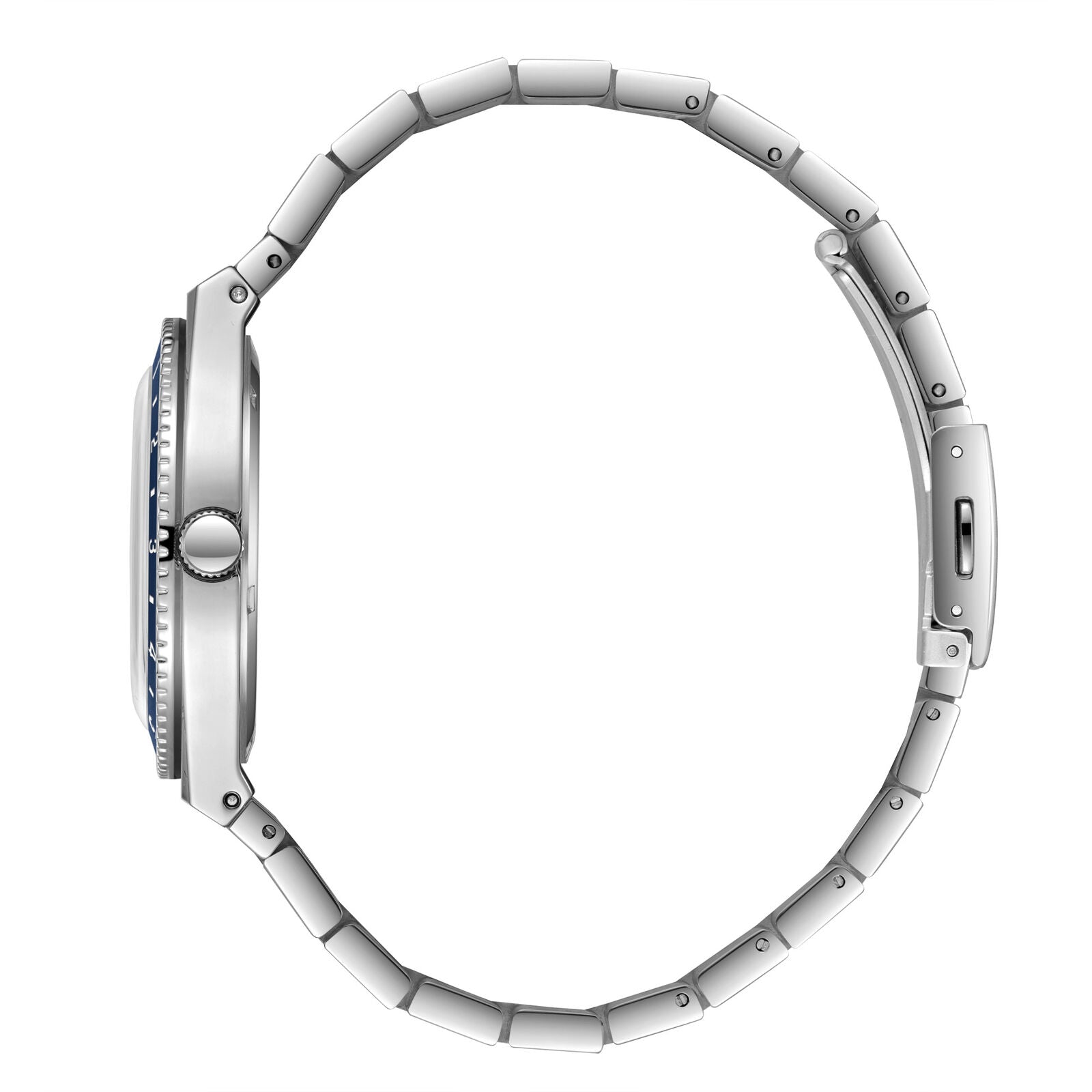Lee Cooper Business Date Window Blue Dial Silver Watch - LC08284.390