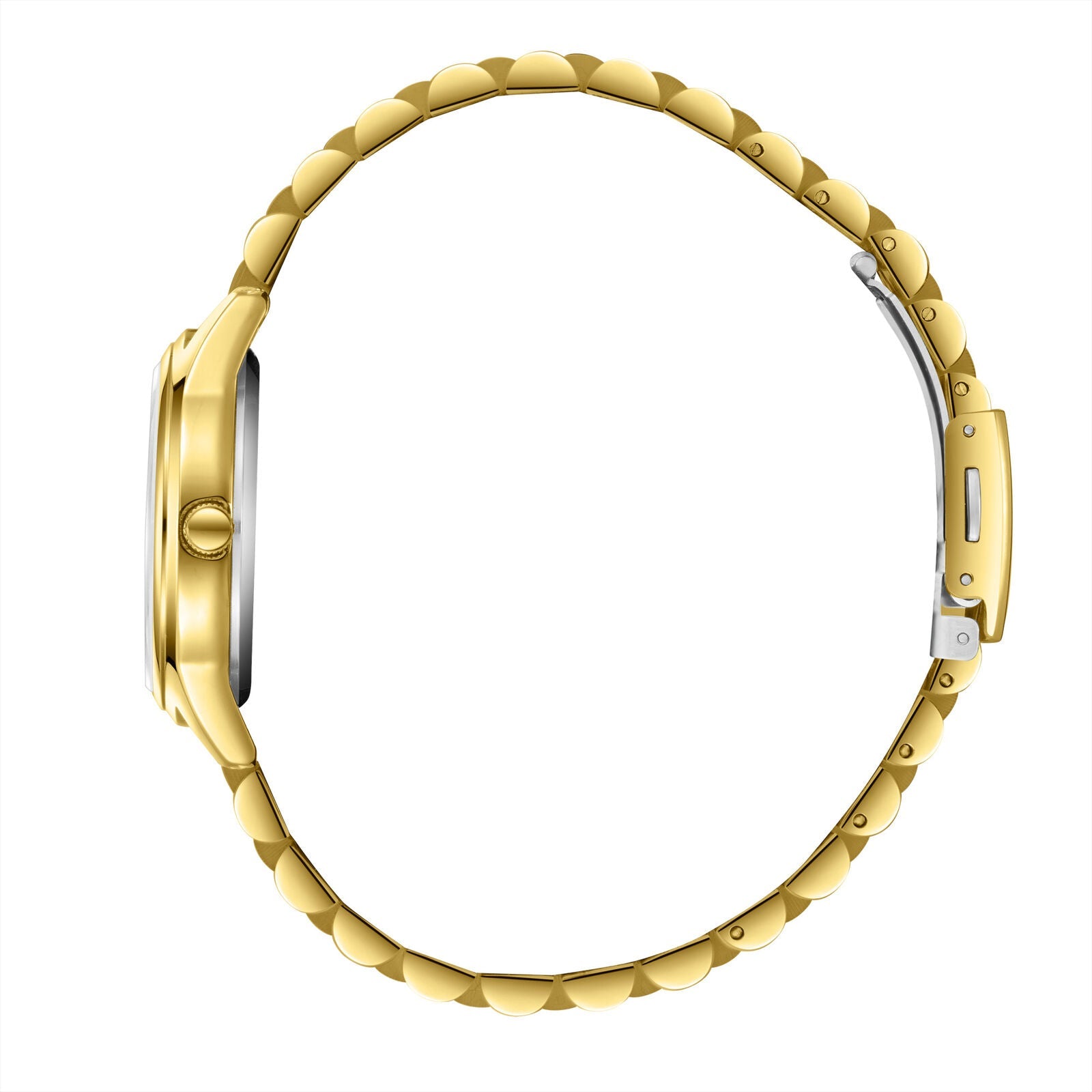 Side view of Lee Cooper watch showing gold-tone case profile and clasp details