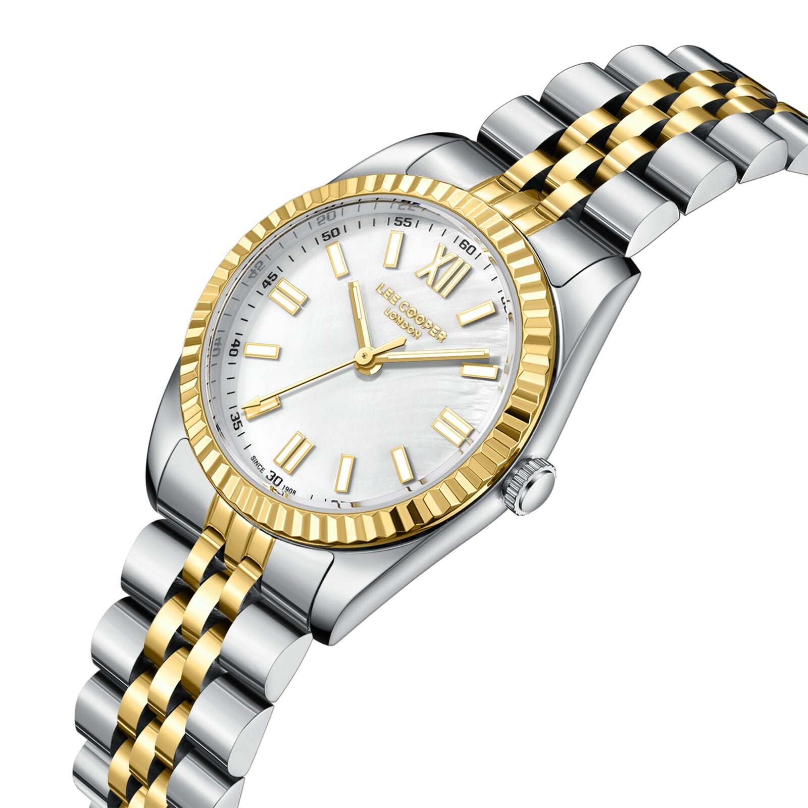 Lee Cooper Fashion White Dial Two Tone Watch - LC08303.220