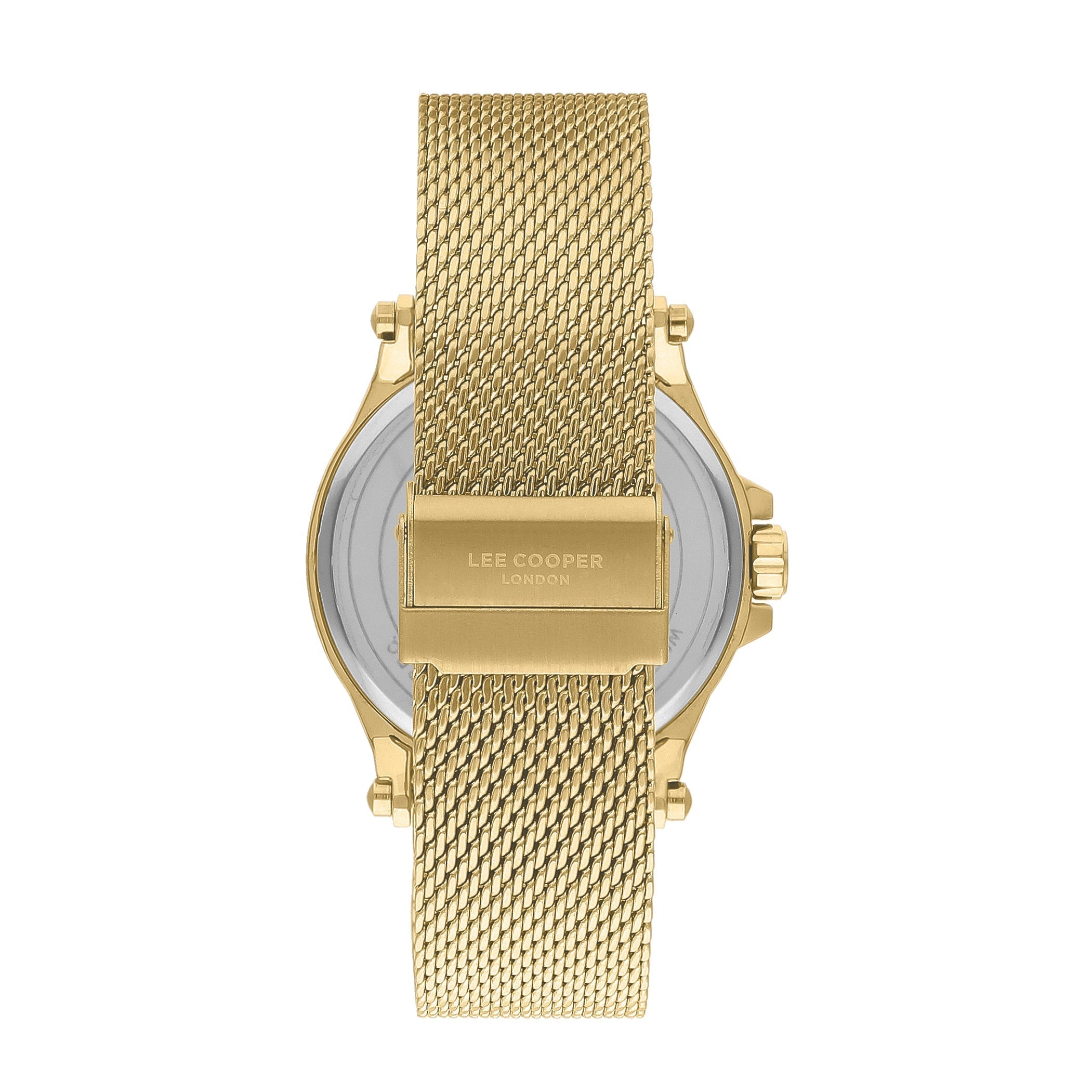 Lee Cooper Men’s Gold Analog Skull Dial Mesh Strap Watch – LC07587.150 - Watch
