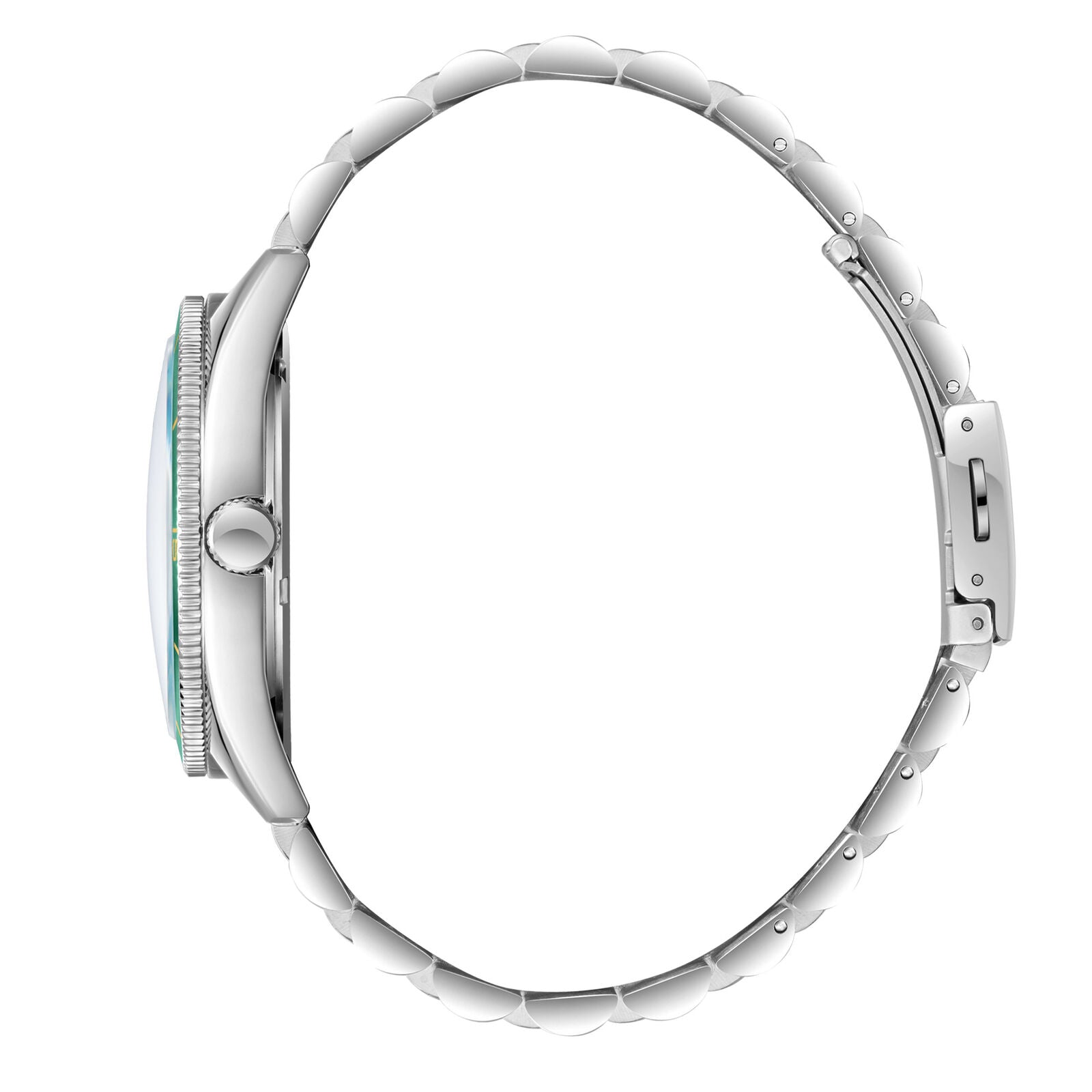 Lee Cooper Oswin Date Window Green Dial Silver Watch - LC08281.370