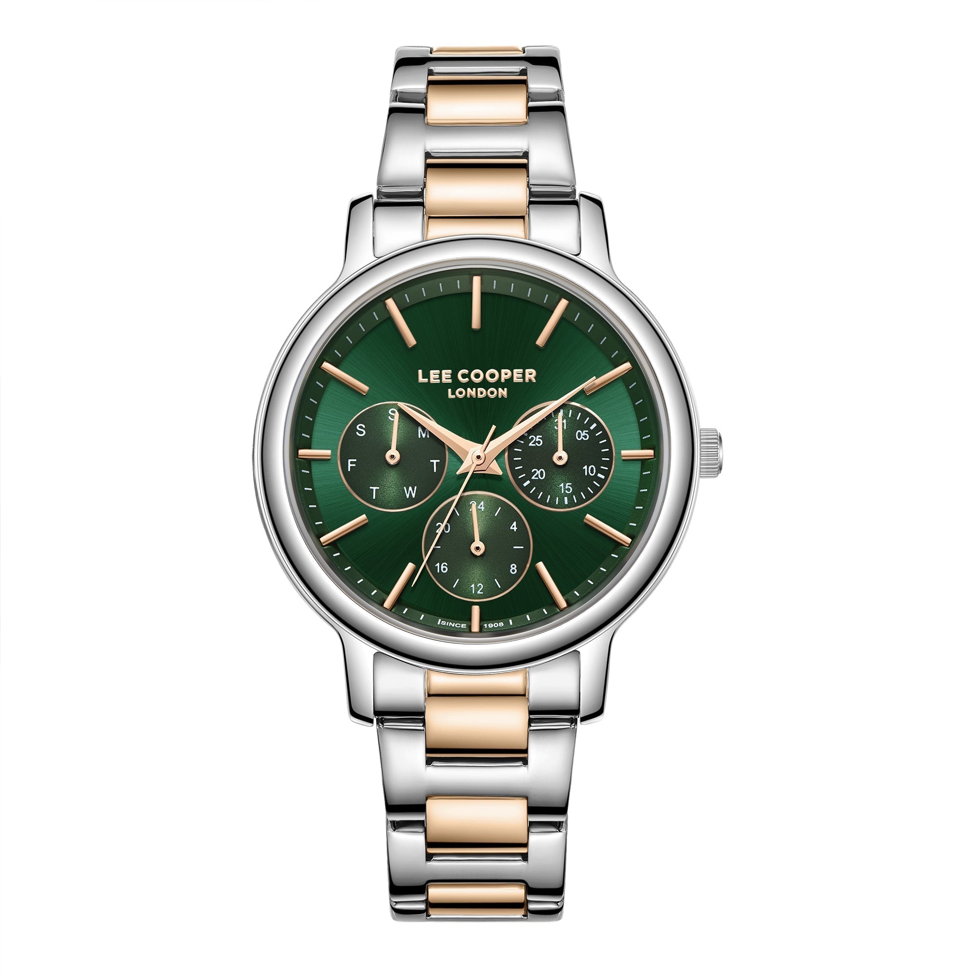 Lee Cooper 35MM Silver & Rose Gold Analog Stainless Steel Watch