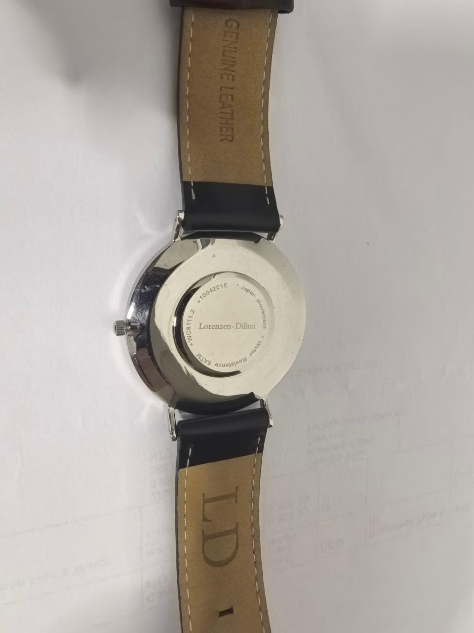 Lorenzen Dilimi Slim White Dial Beige Suede Strap Men's Watch (Pre-Owned)