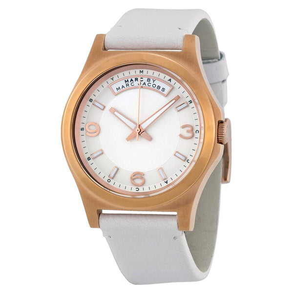 Marc by Marc Jacobs Baby Dave Ivory Dial White Leather Unisex Watch MBM1260 - Watches of Australia