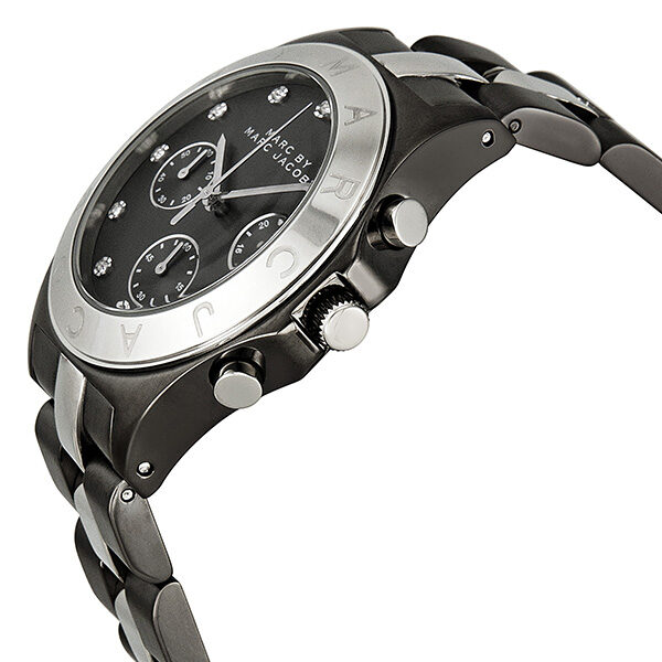 Marc By Marc Jacobs Blade Chronograph Gunmetal Silver Tone Watch MBM3179