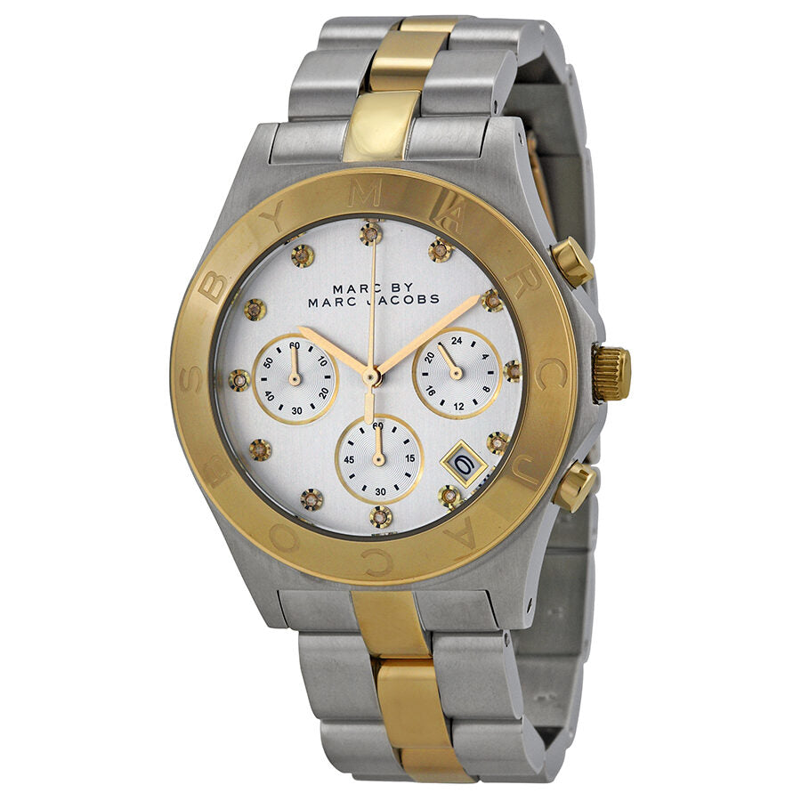 Marc by Marc Jacobs Chronograph Silver Dial Two-tone Ladies Watch MBM3177 - Watches of Australia