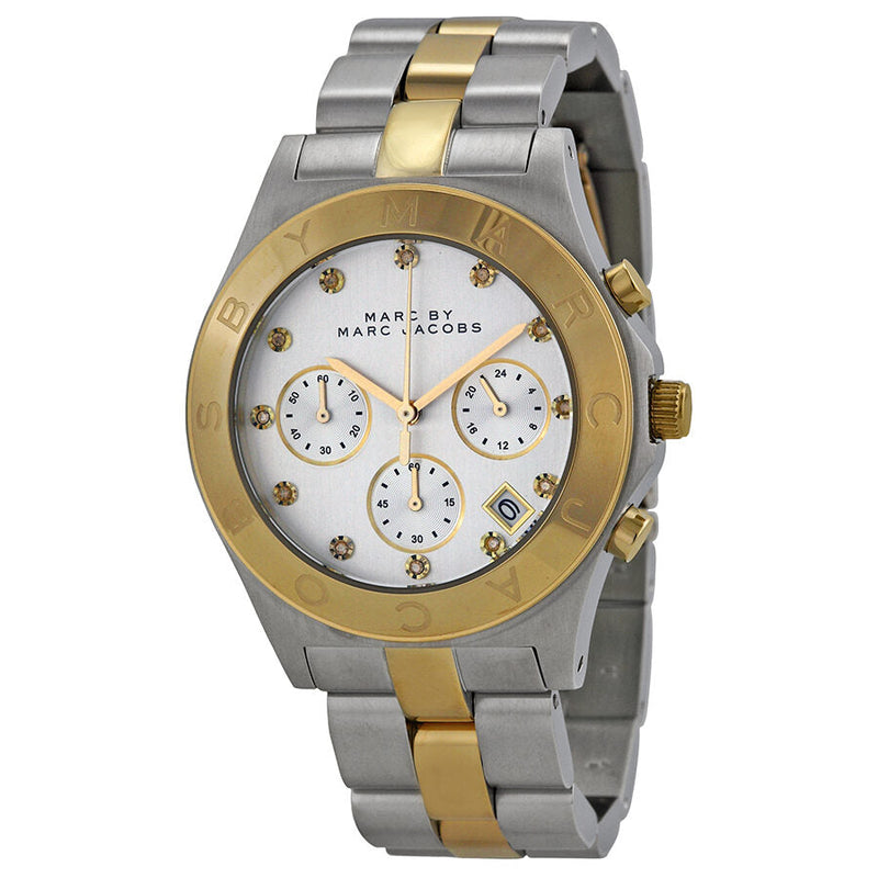 Marc by Marc Jacobs Chronograph Silver Dial Two-tone Ladies Watch MBM3177 - Watches of Australia