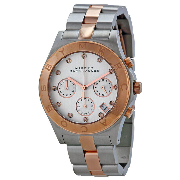 Marc by Marc Jacobs Chronograph Silver Dial Two-tone Ladies Watch MBM3178 - Watches of Australia