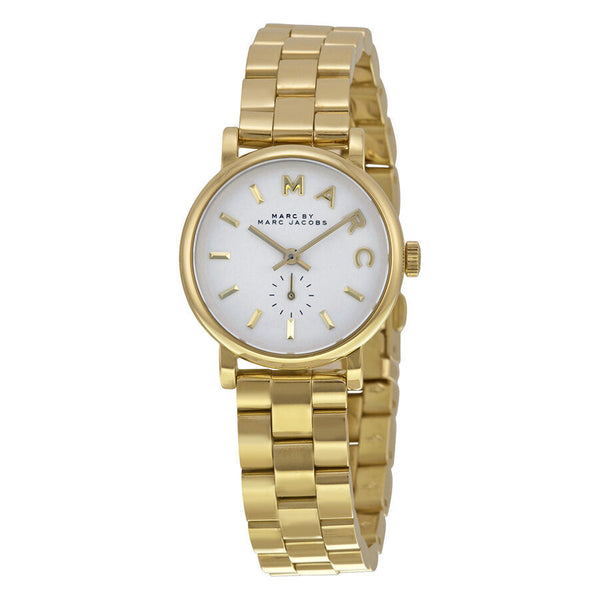 Marc by Marc Jacobs White Pearlized Dial Gold-tone Stainless Steel Ladies Watch MBM3247 - Watches of Australia