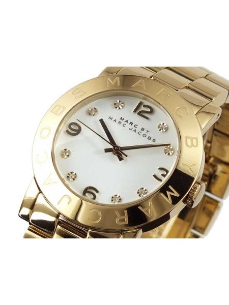 Marc By Marc Jacobs Amy Dinky White Dial Gold Watch MBM3226
