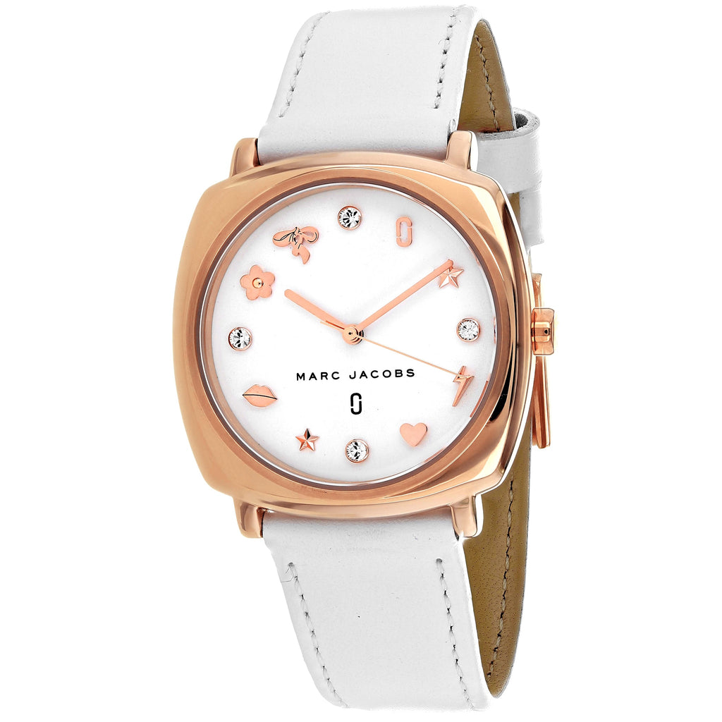 Marc Jacobs White leather White Dial Rose Gold Watch MJ8678