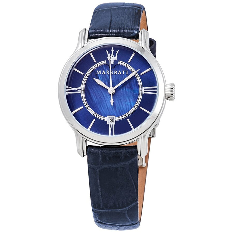 Maserati Epoca Blue Dial Blue Leather Ladies Watch R8851118502 - Watches of Australia
