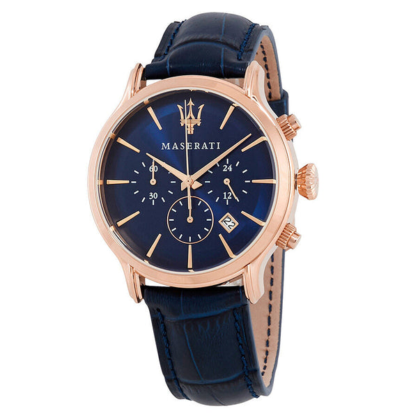 Maserati Epoca Blue Dial Blue Leather Men's Watch R8871618007 - Watches of Australia