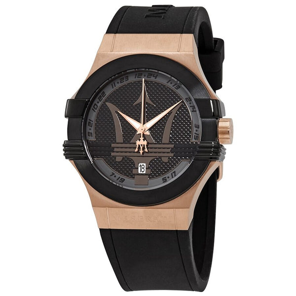Maserati Potenza Black Dial Black Rubber Men's Watch R8851108002 - Watches of Australia