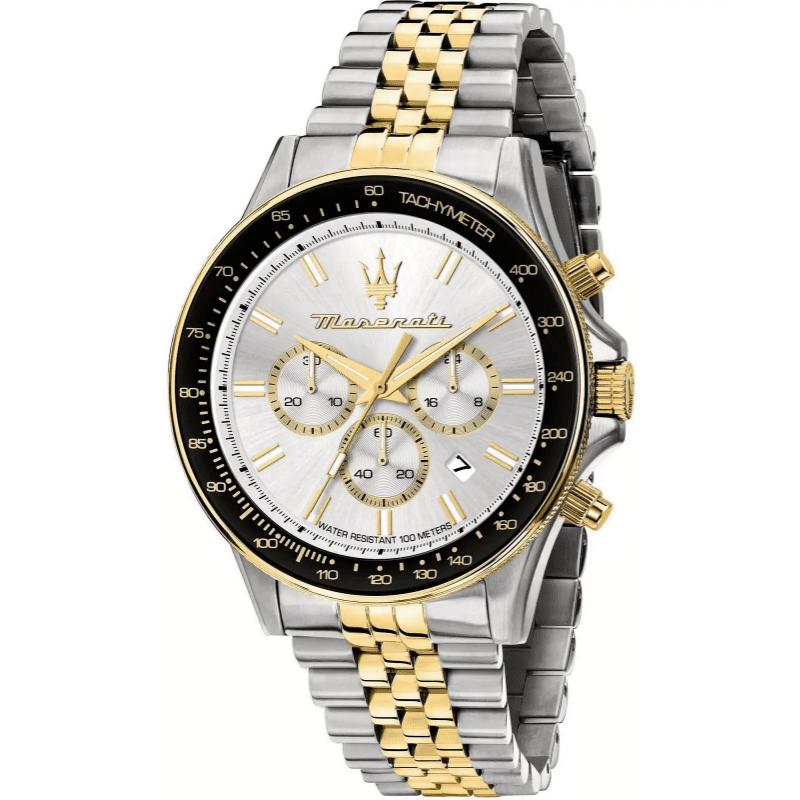 Maserati Men's Sfida Sport (44mm) White Dial / Two-Tone Stainless Steel R8873640024