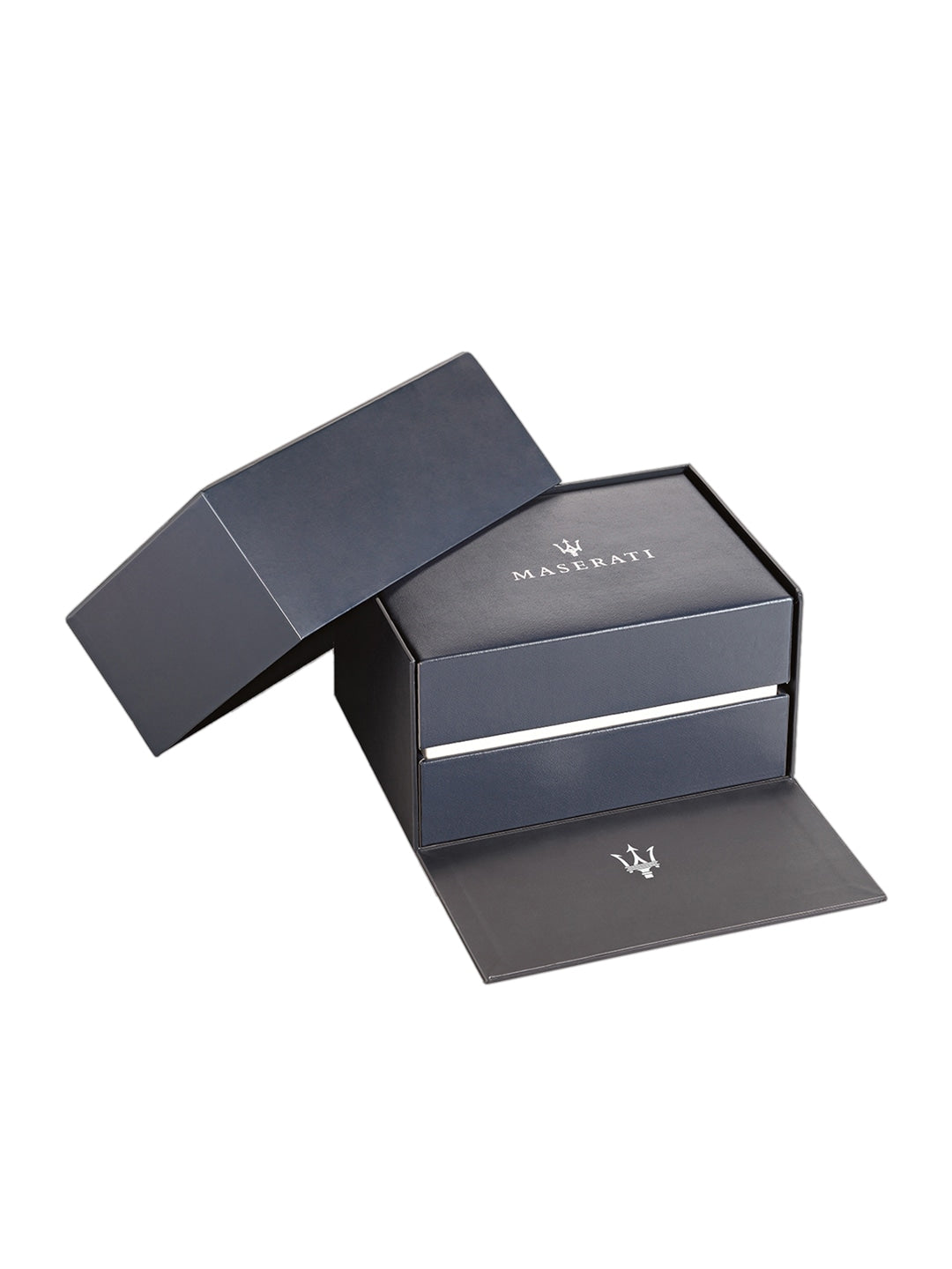 Maserati Tradizione watch box and packaging with Maserati logo