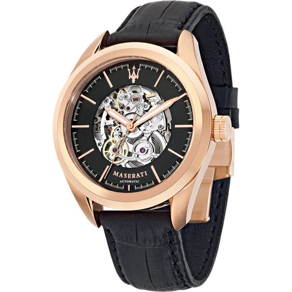 Maserati Traguardo Automatic Black/Skeleton Dial Men's Watch R8821112001 - Watches of Australia