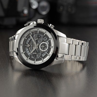 Maserati Traguardo Chronograph Black Dial Silver Stainless Steel Men’s Watch R8873612059