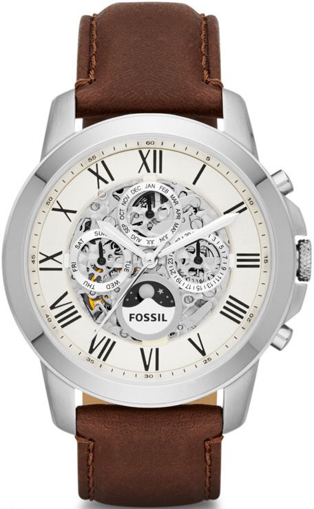 Fossil Grant Autmatic Multi-Function White Dial Men's Watch ME3027