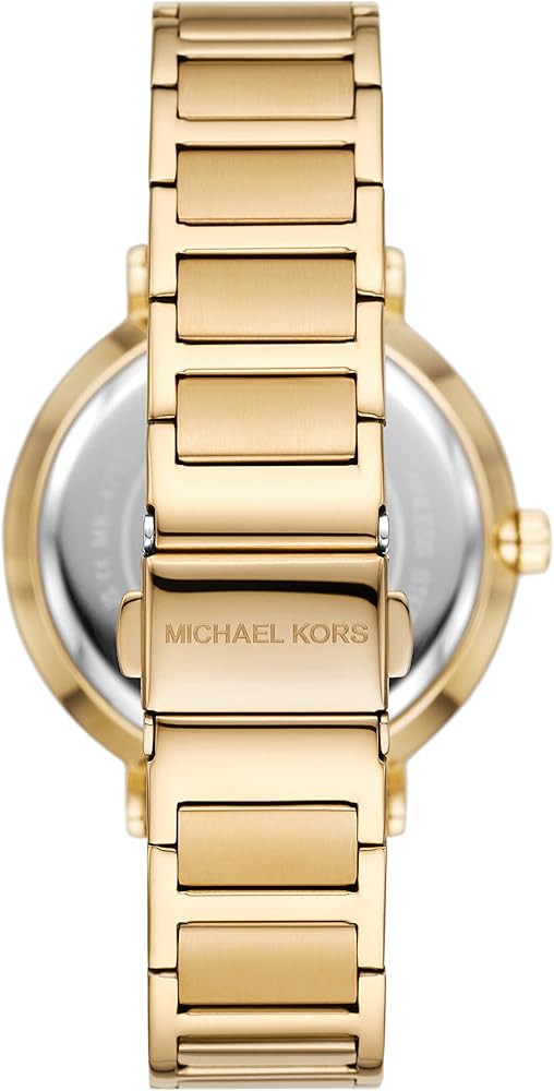 Michael Kors Addyson watch caseback displaying gold-tone alloy bracelet detail
