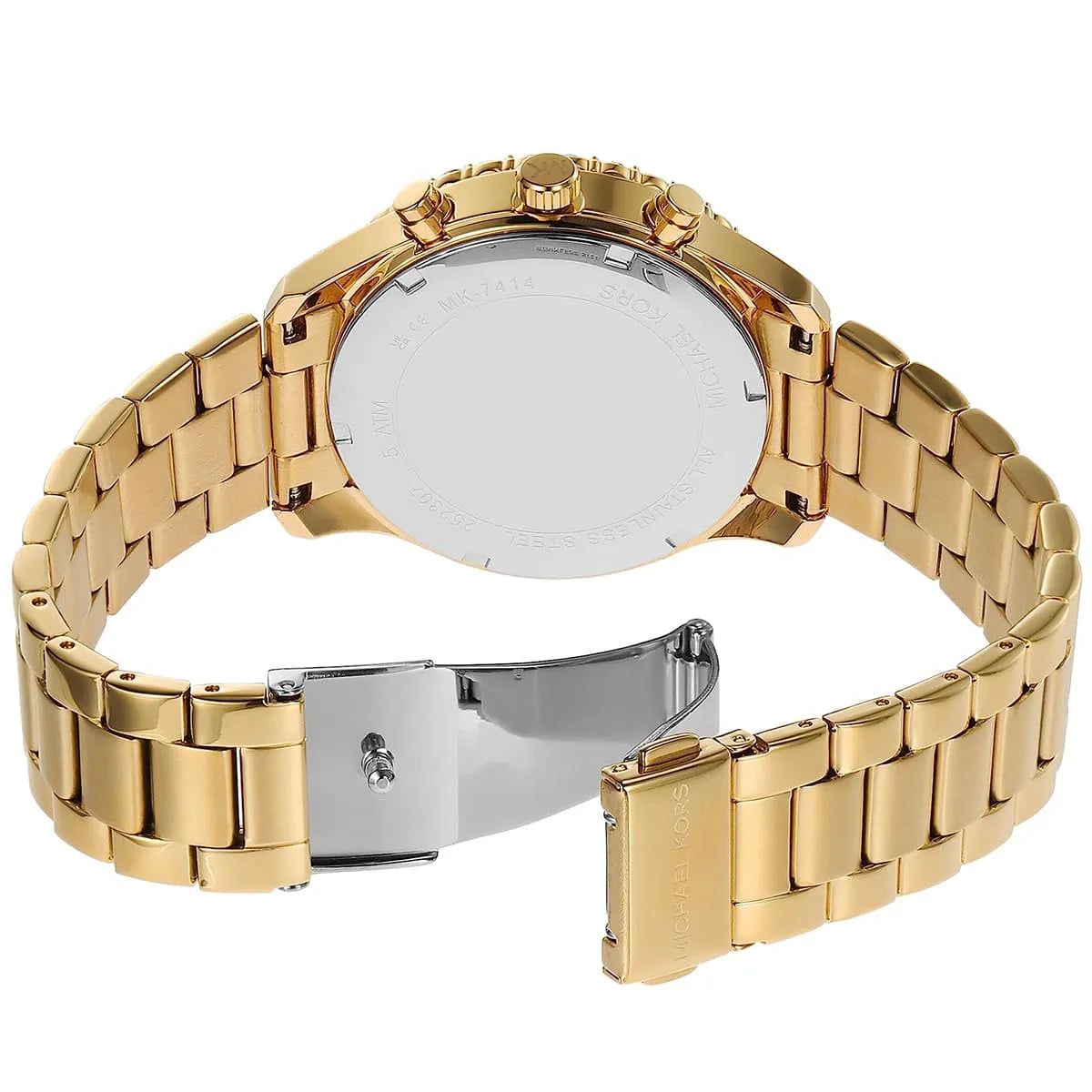 Michael Kors Berkley Chronograph Black Dial Gold Steel Strap Watch For Women - MK7414 mk7414 - Image 5