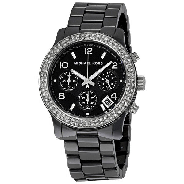 Michael Kors Black Dial Black Ceramic Bracelet Chronograph Watch MK5190#mk5190 - Watches of Australia