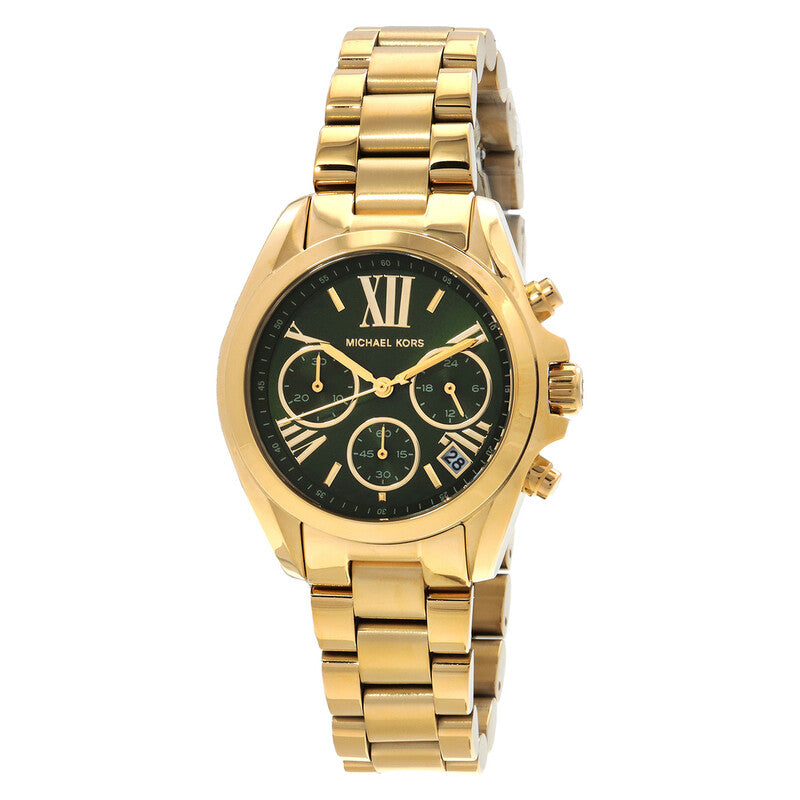 Michael Kors Bradshaw Chronograph Quartz Green Dial Gold Watch MK7257