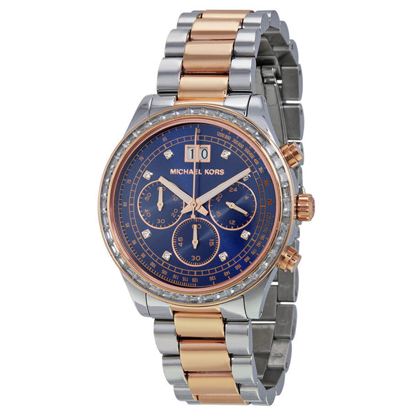 Michael Kors Brinkley Navy Dial Two-tone Ladies Watch MK6205 - Watches of Australia