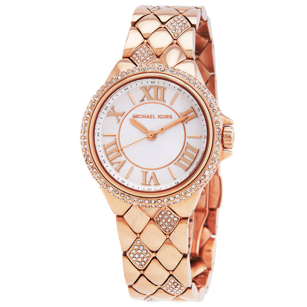 Michael Kors Camille Quartz Crystal White Dial Ladies Watch MK4810 - The Watches Men & Co