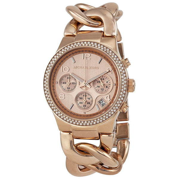 Michael Kors Chronograph Rose Dial Rose Gold Ion-plated Ladies Watch MK3247 - The Watches Men & CO